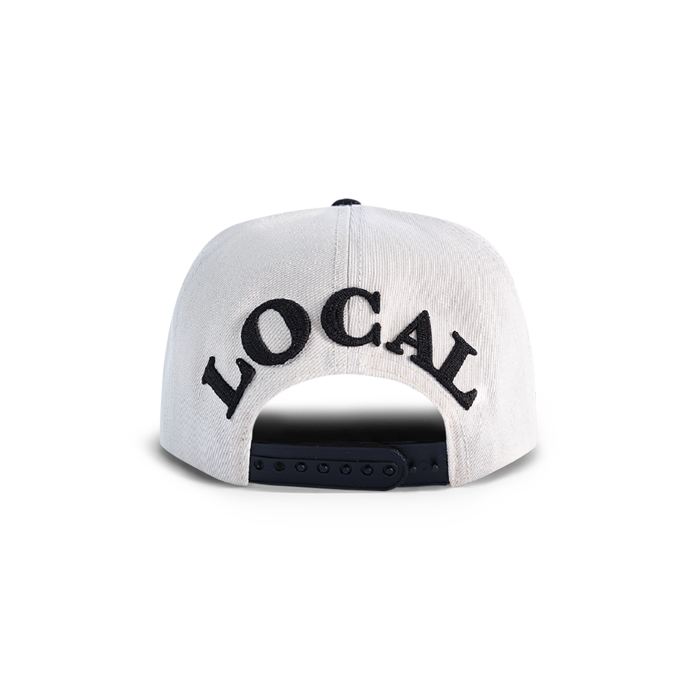 Logo Cap | White & Black Vintage Snapback Inspired | Local Space